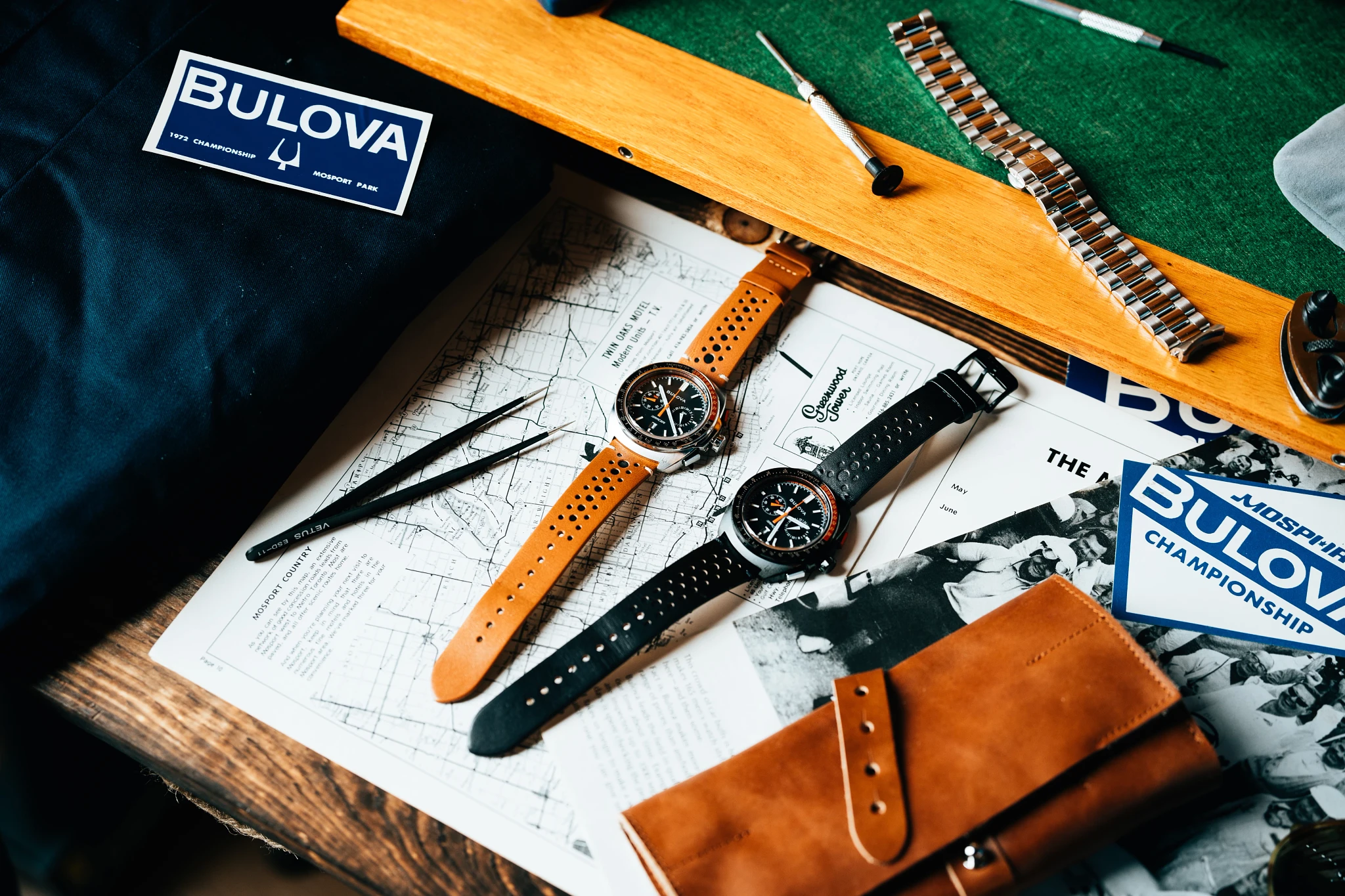 Black Dial Leather Strap Racer Chronograph 98B427 | Bulova